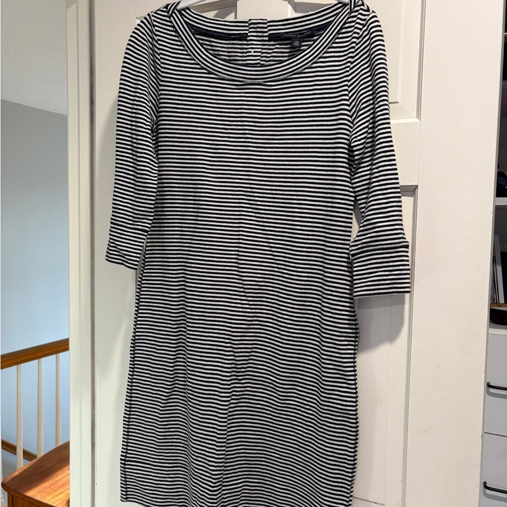 Banana Republic Navy and White Striped Dress